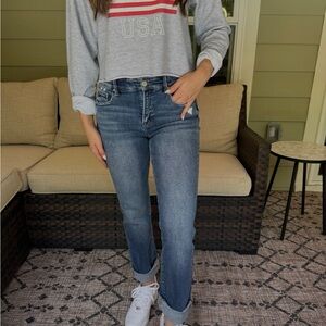 Classic Denim Straight Leg Jeans